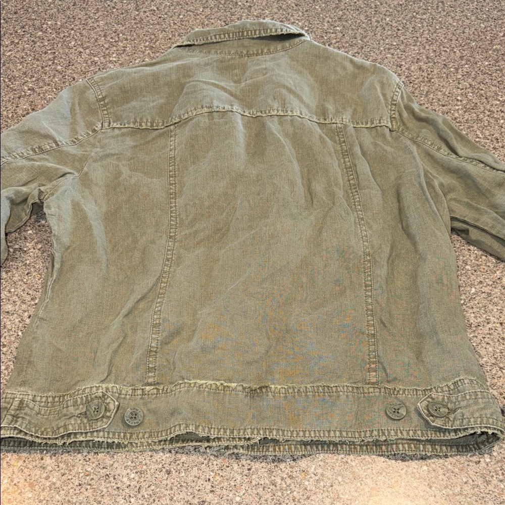 Tommy Bahama Olive Green Washed Button-Front Jacket - Picture 4 of 4